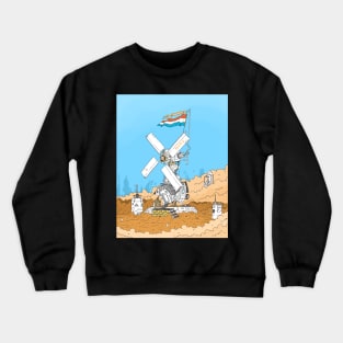 Dutch windmill on mars. retro sci fi mill. Crewneck Sweatshirt